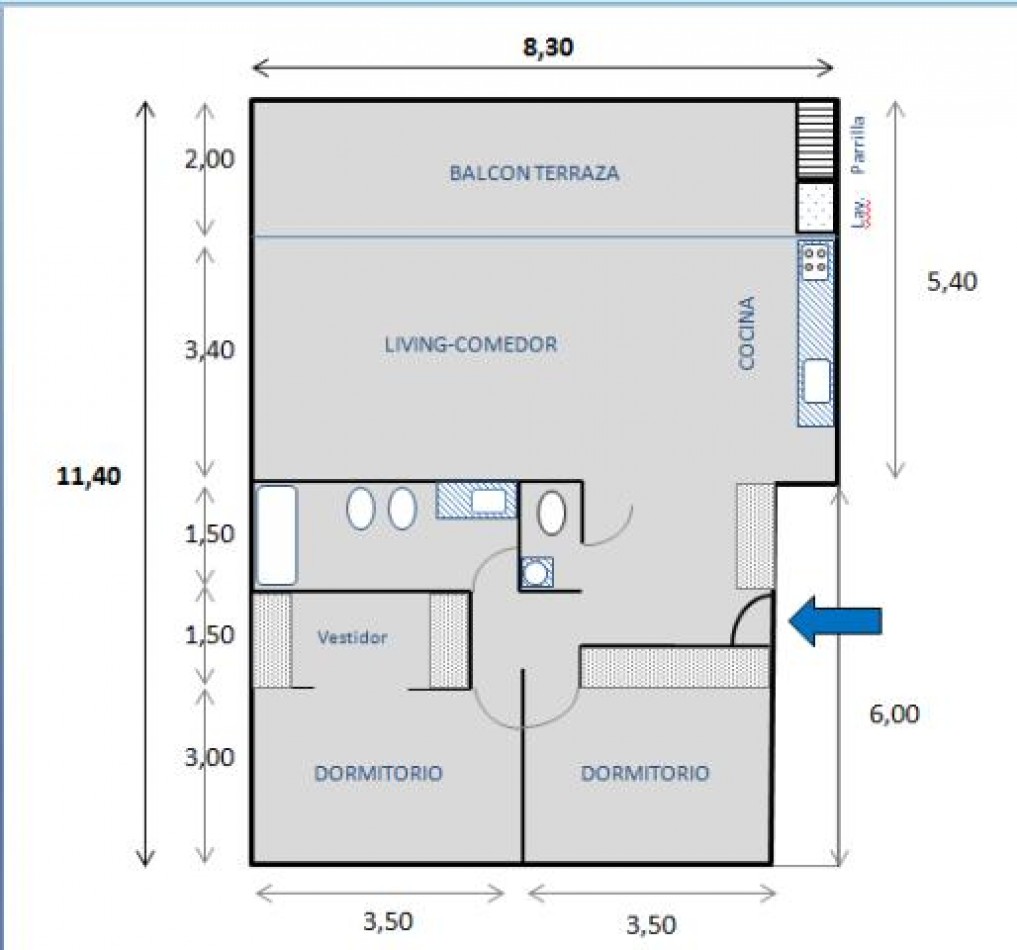 Semipiso - Hermoso Departamento con Balcon Aterrazado, con Parrilla en El Balcon