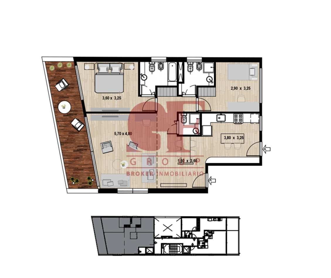 Proyecto en desarrollo , unidades de 2 y 4 ambientes