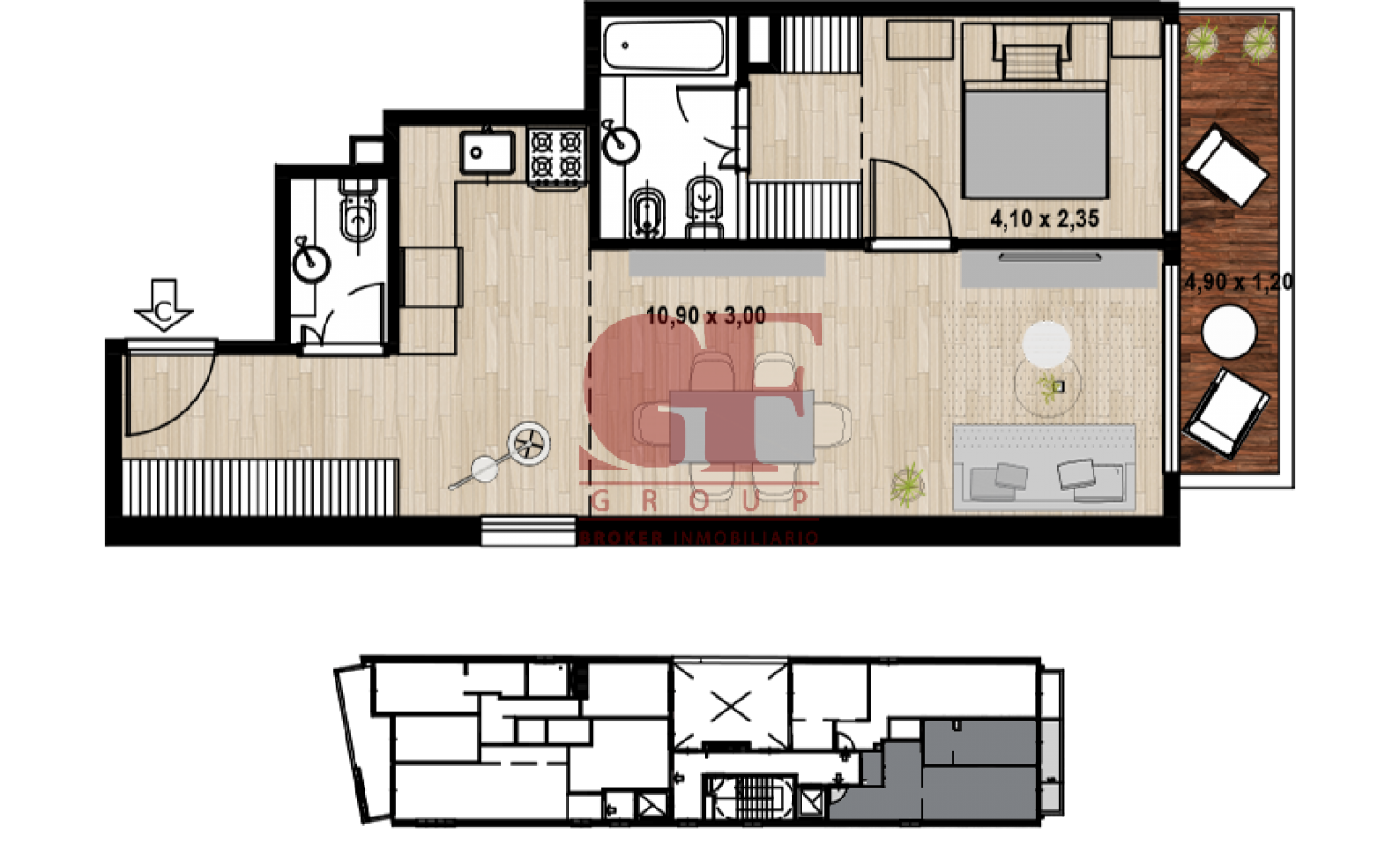 Proyecto en desarrollo , unidades de 2 y 4 ambientes