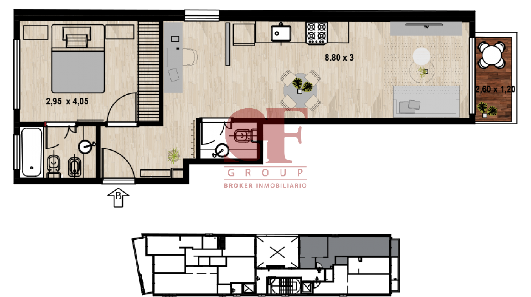 Proyecto en desarrollo , unidades de 2 y 4 ambientes