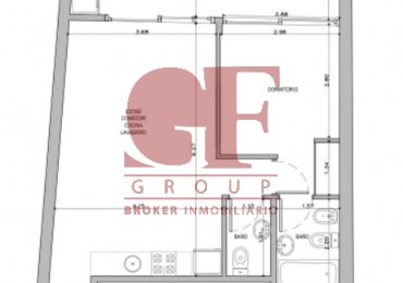 Funcional departamento con patio